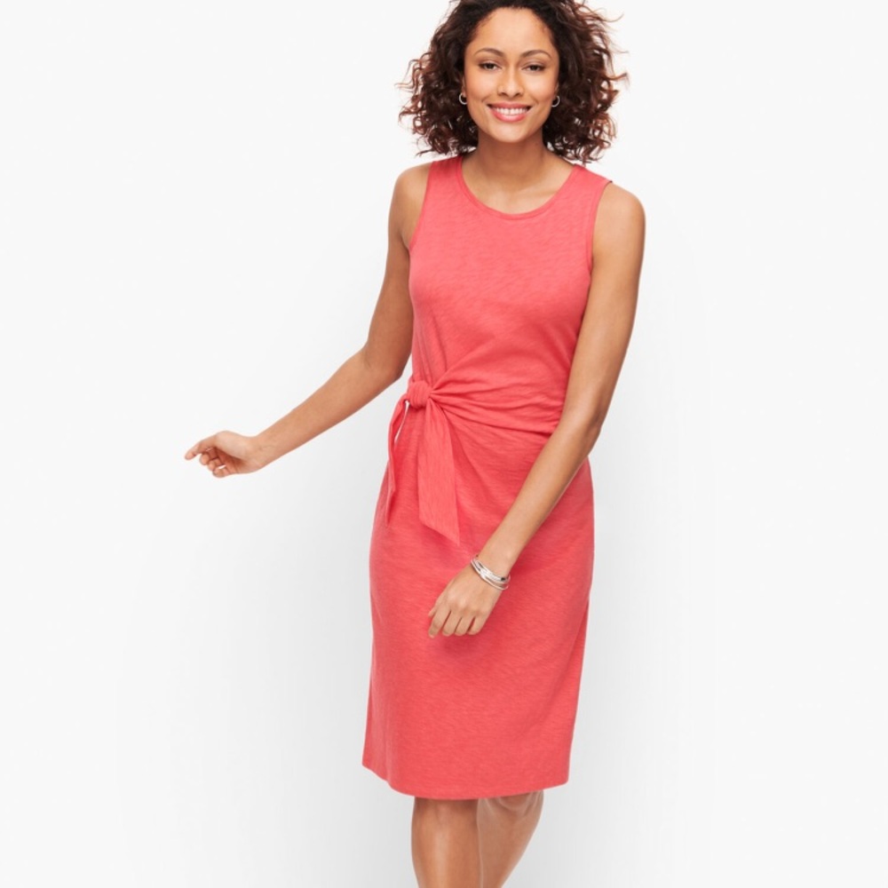 Talbots SIDE TIE‎ SHIFT DRESS Coral Pink Size XL
